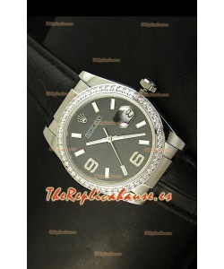 Rolex Réplica Datejust Reloj Suizo – 37MM - Carcasa Negra/Malla