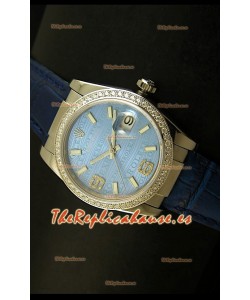 Rolex Réplica Datejust Reloj Suizo – 37MM - Carcasa Azul/Malla