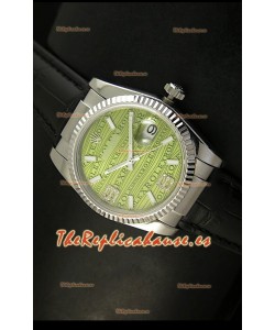 Rolex Réplica Datejust Reloj Suizo – 37MM - Carcasa Verde/Malla