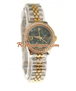 Rolex Suizo Réplica estampado floreado Datejust Reloj - tamaño dama