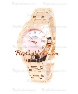 Pearlmaster Datejust Rolex Reloj Japonés en Oro Rosa y Dial rosa perlado - 34MM