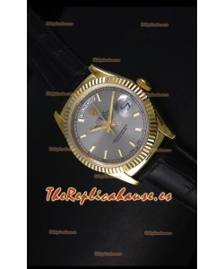 Rolex Day Date 36MM Reloj Réplica Suizo en Oro Amarillo - Dial Gris