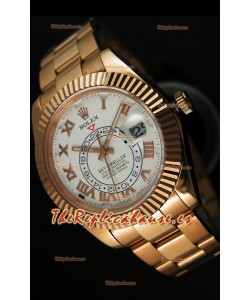 Rolex Sky-Dweller Reloj de Oro Amarillo de 18K Dial Blanco y Numerales Romanos