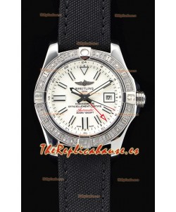 Breitling Avenger II Steel GMT Reloj Suizo a Espejo 1:1 Última Edición - Dial Blanco