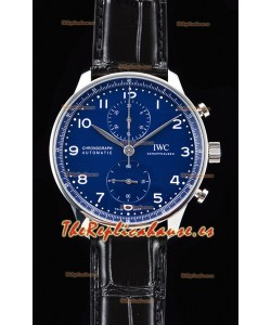 IWC Portuguese Chronograph Reloj Suizo a Espejo 1:1 Dial Azul