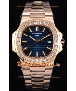 Patek Philippe Nautilus 5711/1R Reloj a Espejo 1:1 - Bisel Diamantes Baguette