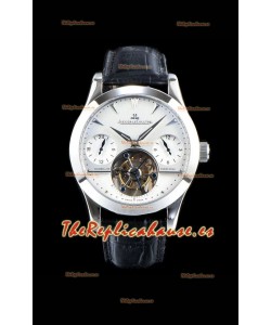 Jaeger LeCoultre Perpetual Tourbillon 904L Caja de Acero Dial Blanco Reloj Réplica Suizo