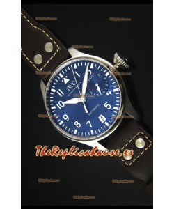 IWC Big Pilot IW500901 - Indicador de Energía Funcional, Correa Marrón, Dial Azul, 1:1 Mirror Watch