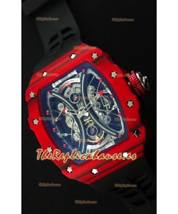 Richard Mille RM53-01 Pablo Mac Donough Caja de Carbón Forjado color Rojo Reloj Réplica Suizo