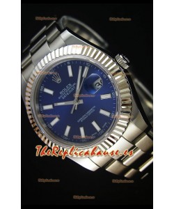 Rolex Datejust II 41MM Reloj Replica Suizo con Movimiento Cal.3136 Dial en Azul Navy
