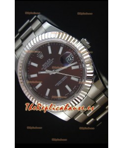 Rolex Datejust II 41MM Reloj Replica Suizo con Movimiento Cal.3136 Dial en color Marrón, Marcadores de Hora tipo Stick