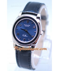 Rolex Celleni Cestello Reloj Suizo Señoras Todo Azul